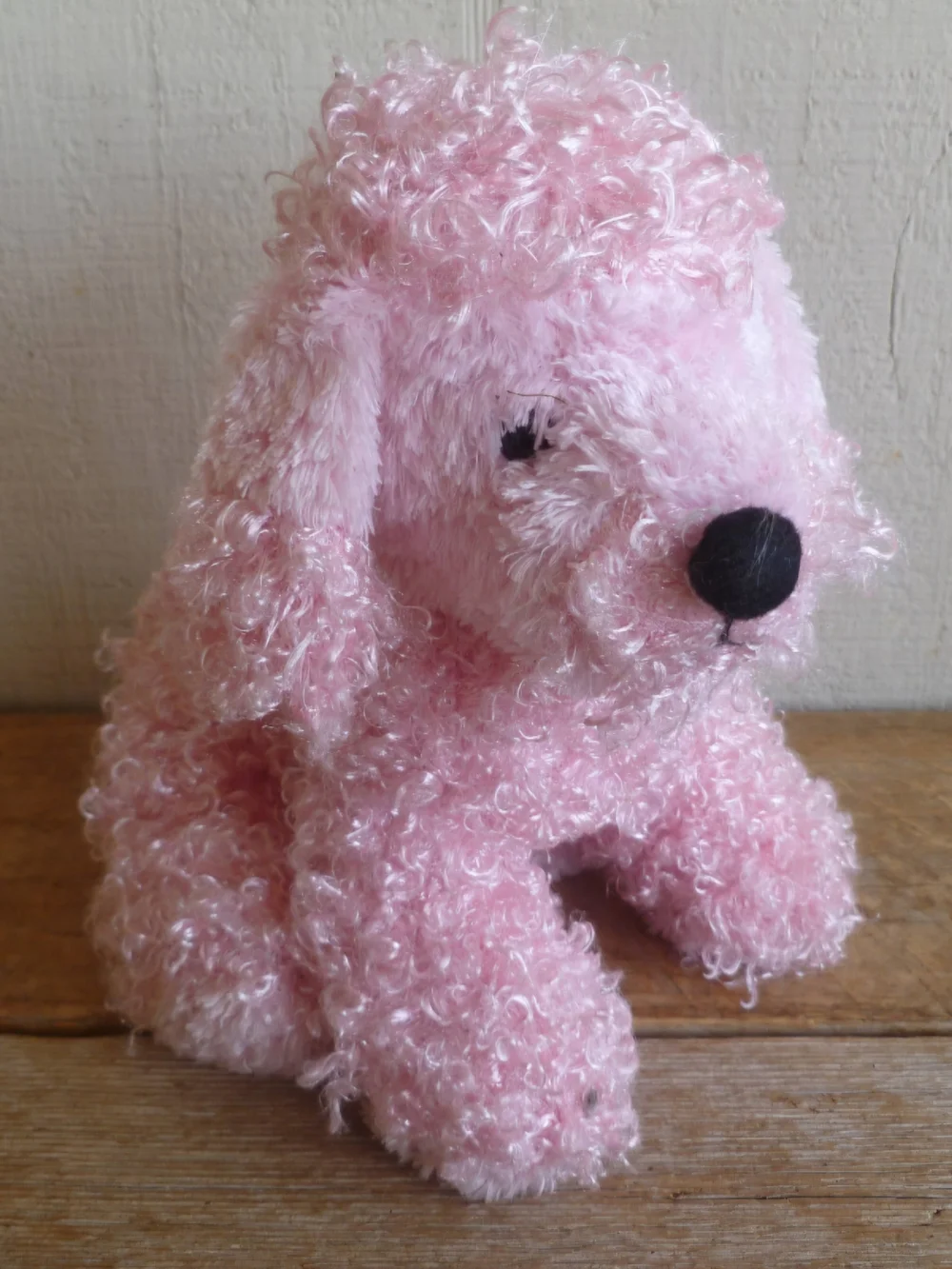 Plush Pink Curly Poodle Dog Toy for Pets